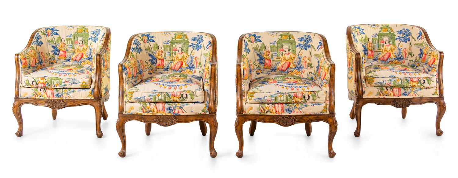 Four French Provincial Style Bergeres