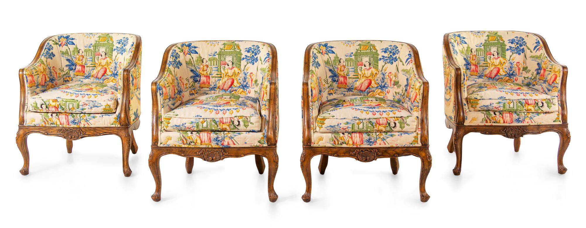 Four French Provincial Style Bergeres