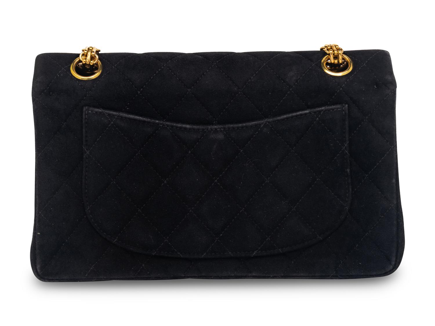 Chanel 2.55 Flap Bag in Black Suede