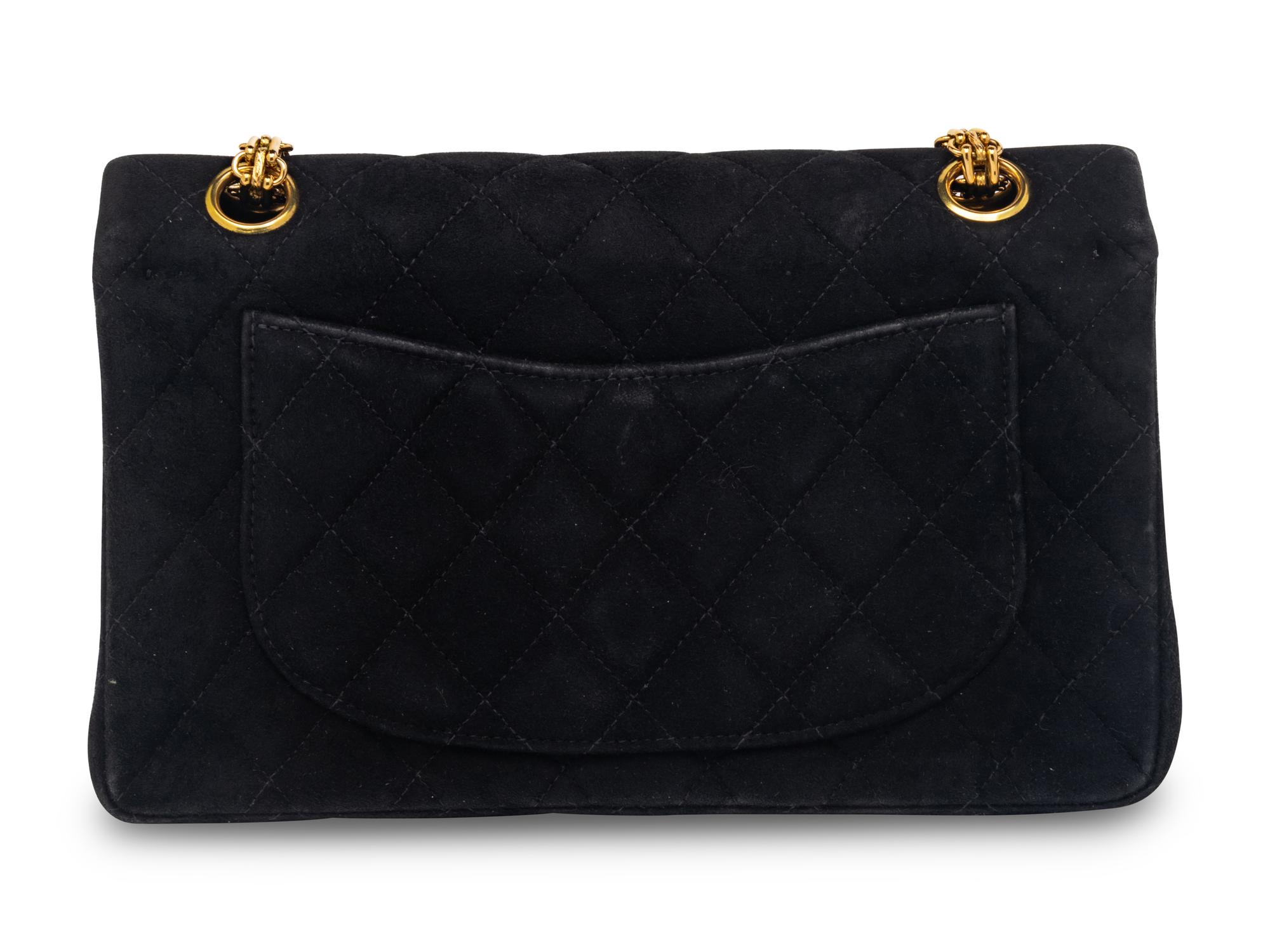 Chanel 2.55 Flap Bag in Black Suede