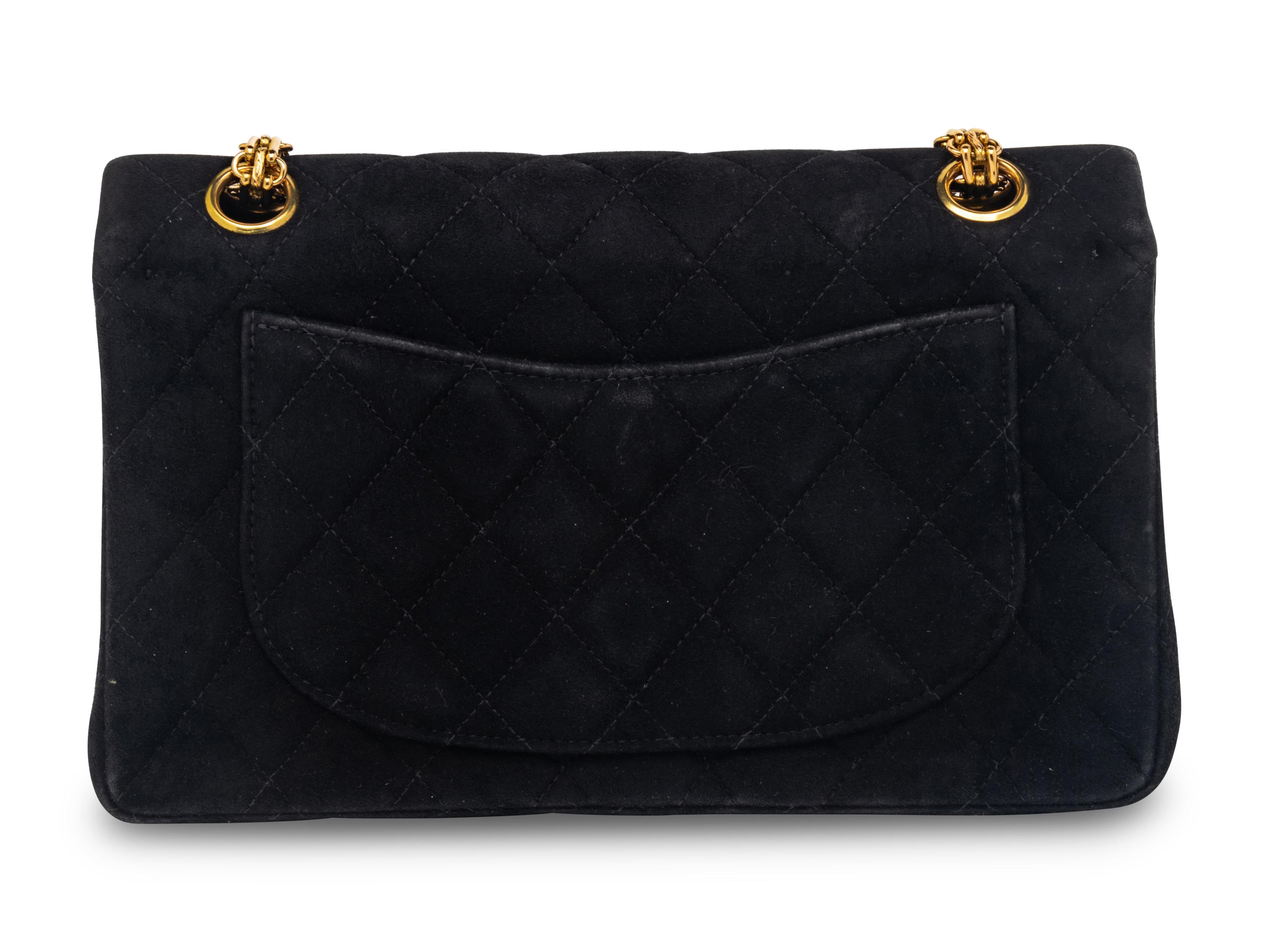 Chanel 2.55 Flap Bag in Black Suede