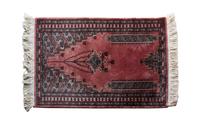 A Persian Sarouk Mat 3 feet 1 inches x 2 feet 1 1/4 inches.