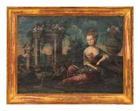 Lady in a Garden Setting