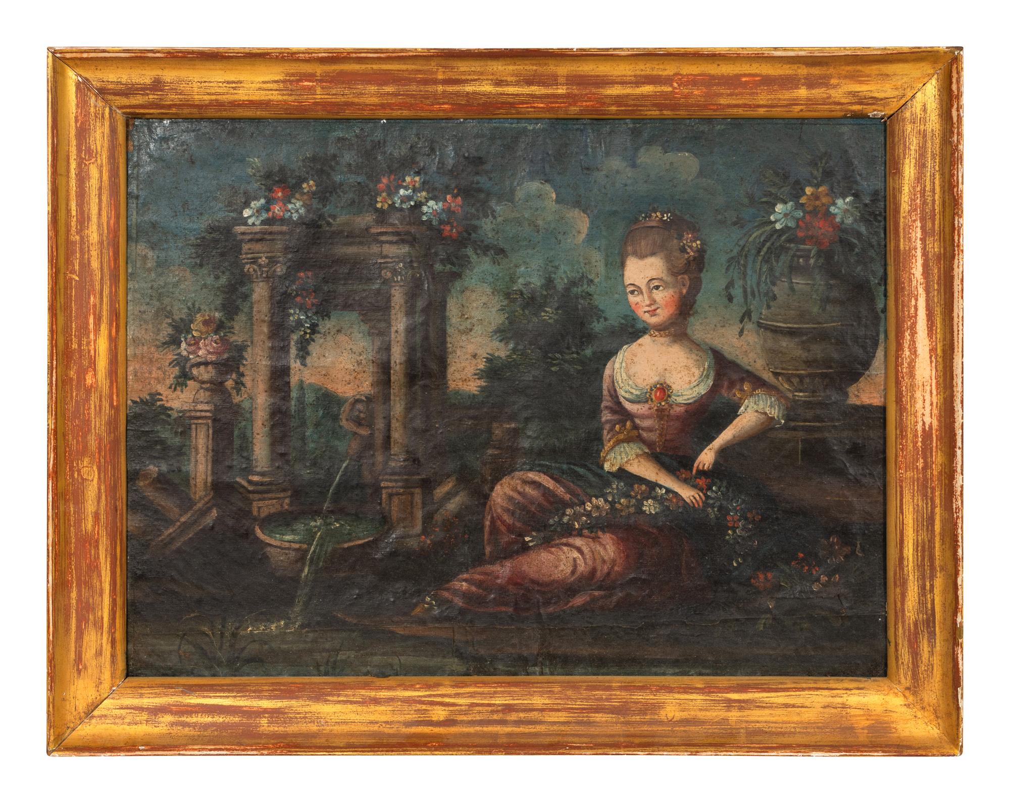 Lady in a Garden Setting