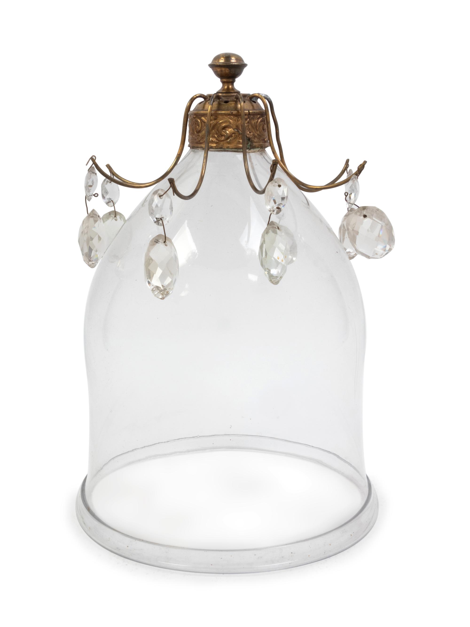 An Empire Style Gilt Metal and Glass Chandelier