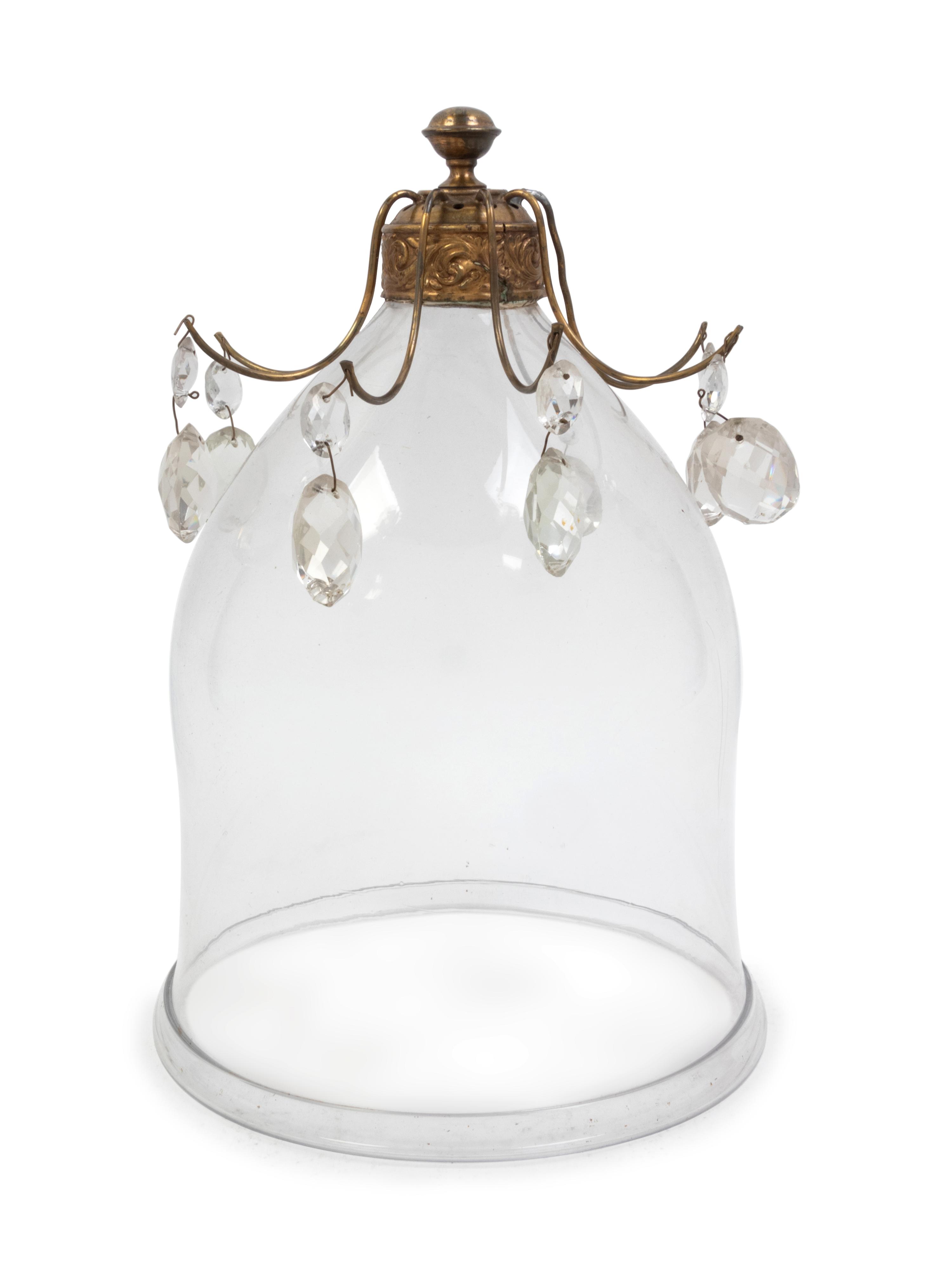 An Empire Style Gilt Metal and Glass Chandelier