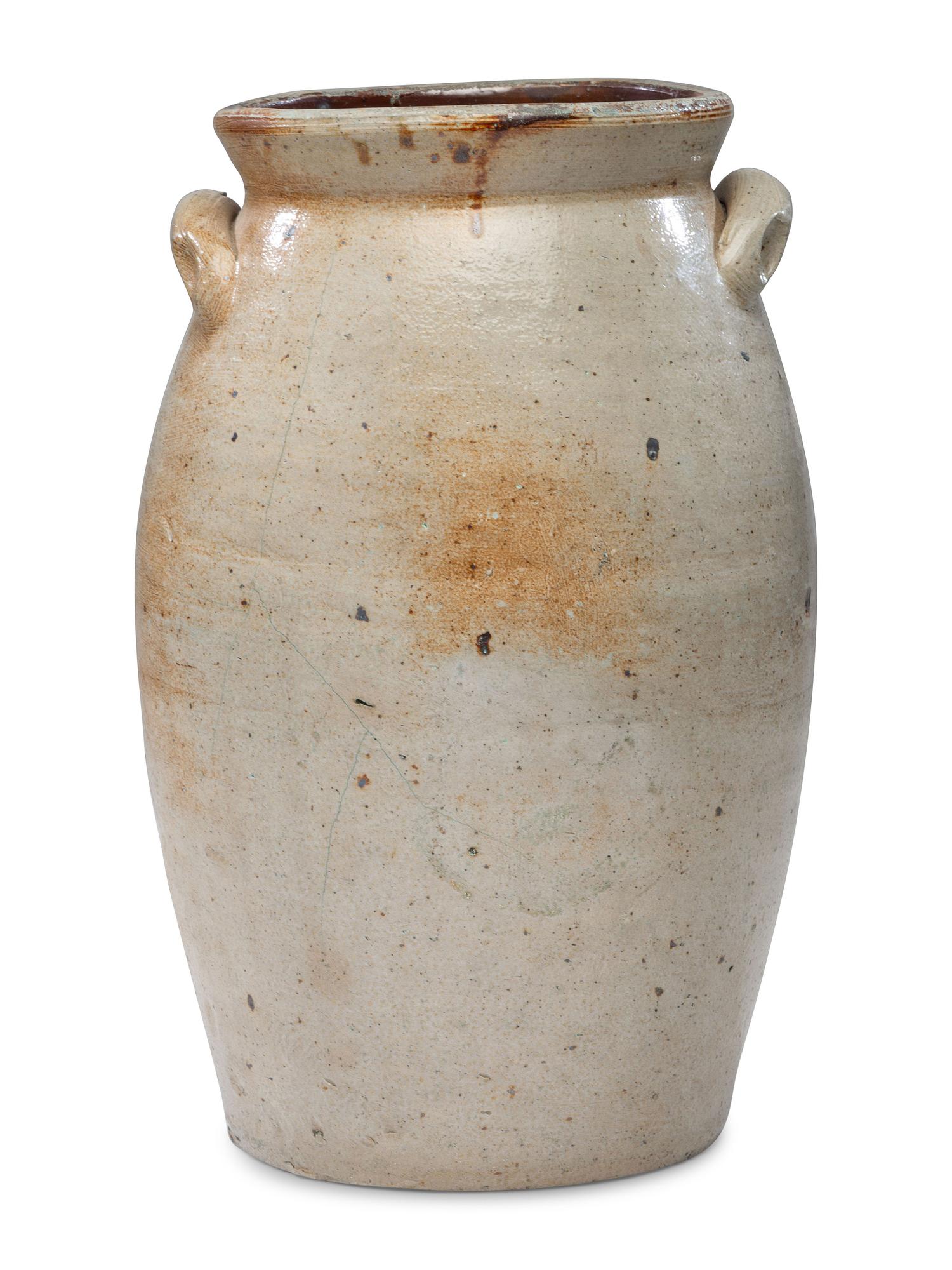 A Significant Daniel Fisk One-Gallon Stoneware Crock