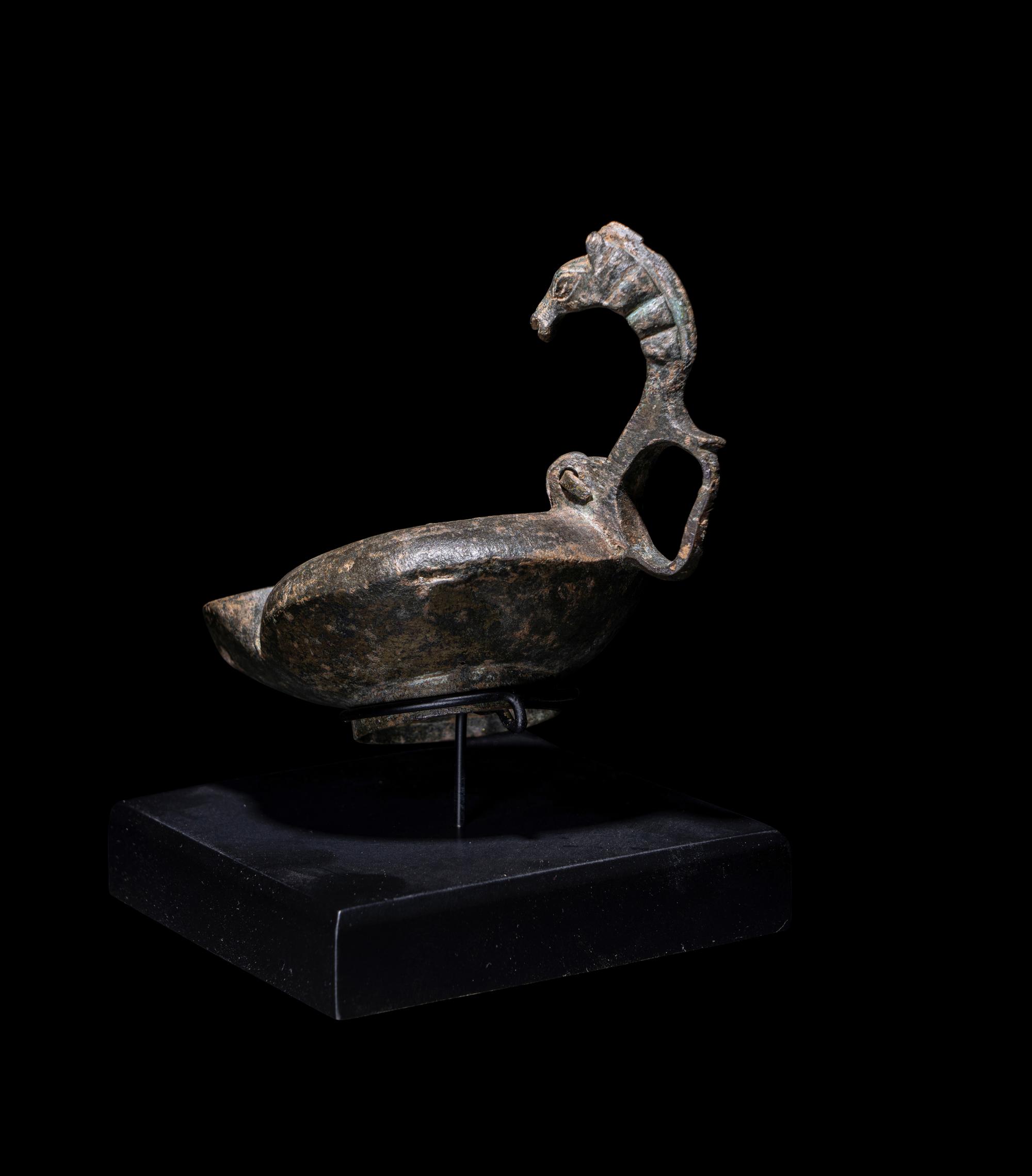 A Roman Bronze Oil Lamp
