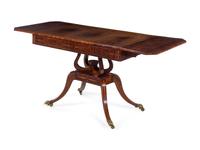 A Regency Brass Mounted, Burlwood Banded and Inlaid Rosewood Sofa Table