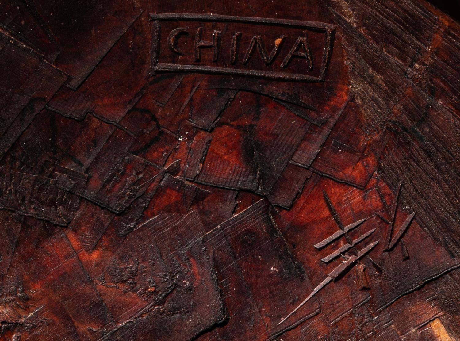 Four Chinese Carved Hardwood Figures