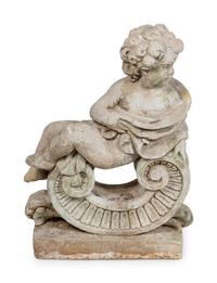 A Cast Stone Garden Cherub