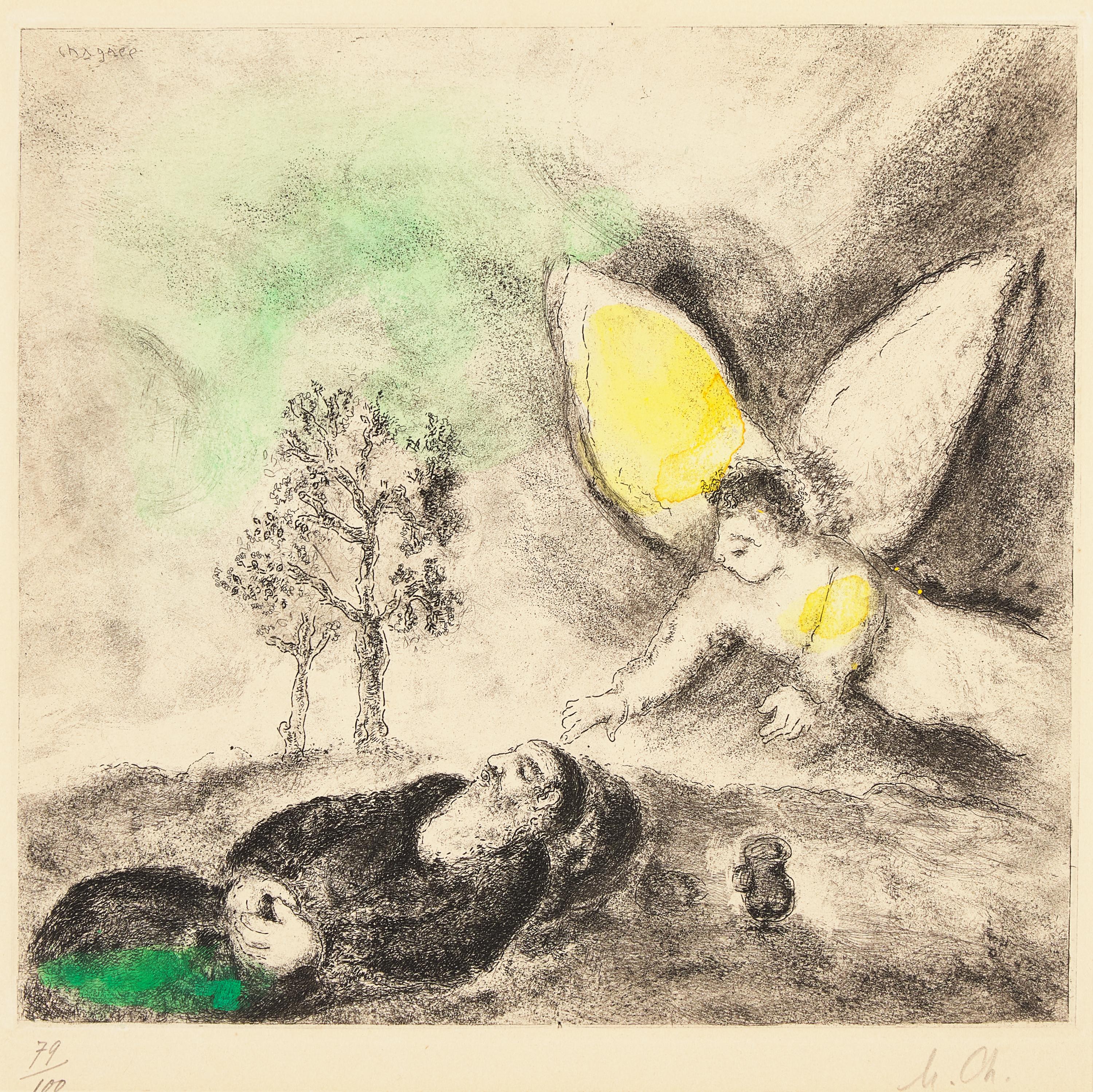 Marc Chagall (Belarusian/French, 1887-1985) — Élie Touché par un Ange (from La Bible ), 1931-1939