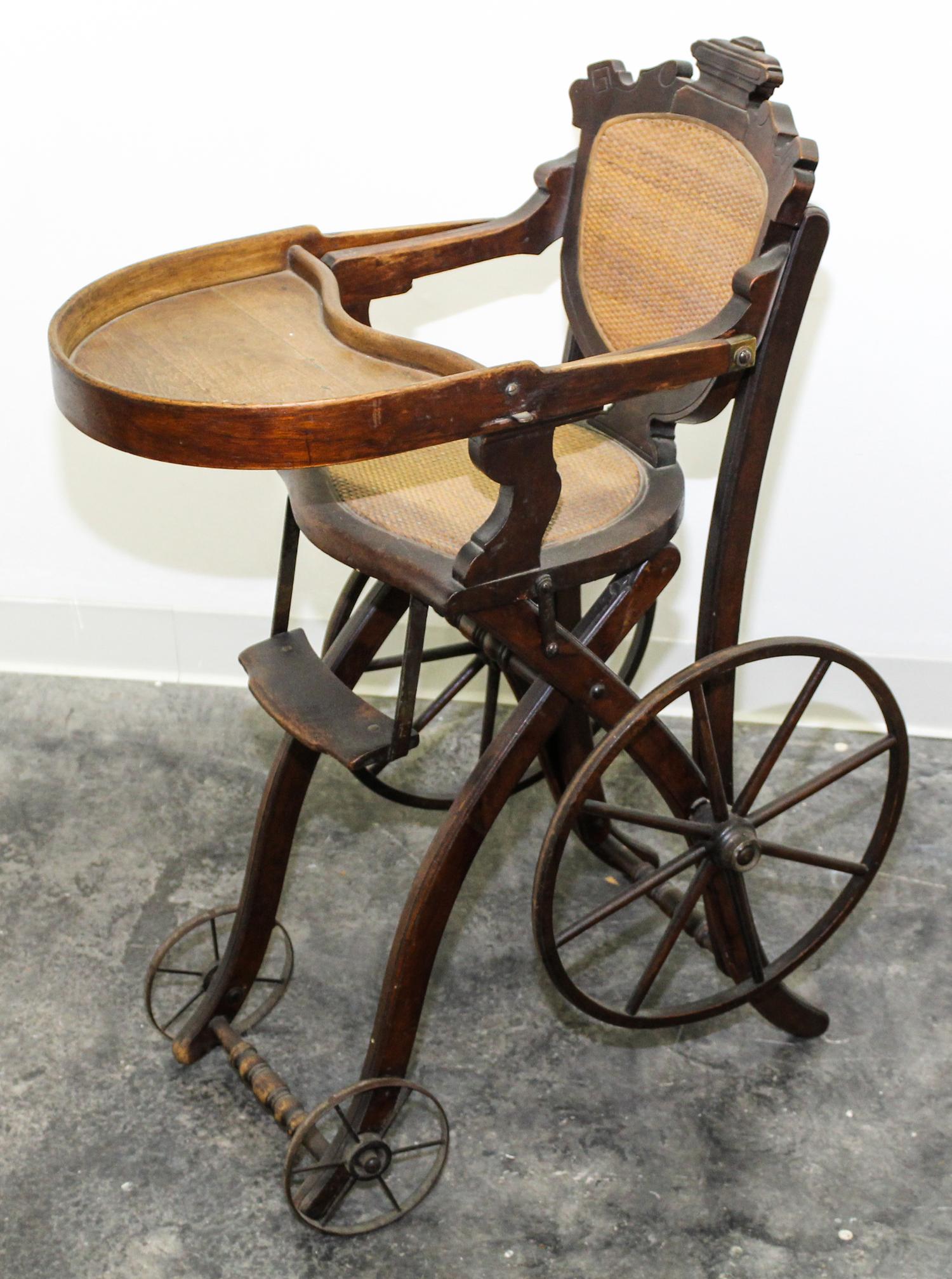 A Victorian Metamorphic High Chair/Stroller Height 36 inches. — LATE 19TH/EARLY 20TH CENTURY