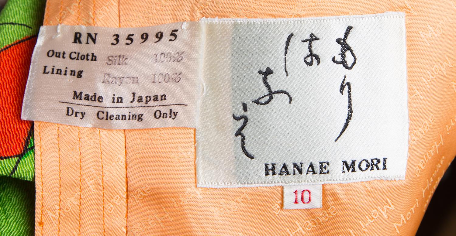 A Hanae Mori Multicolor Silk Dress, Size 10; Belt: 32.75" x 2.75".