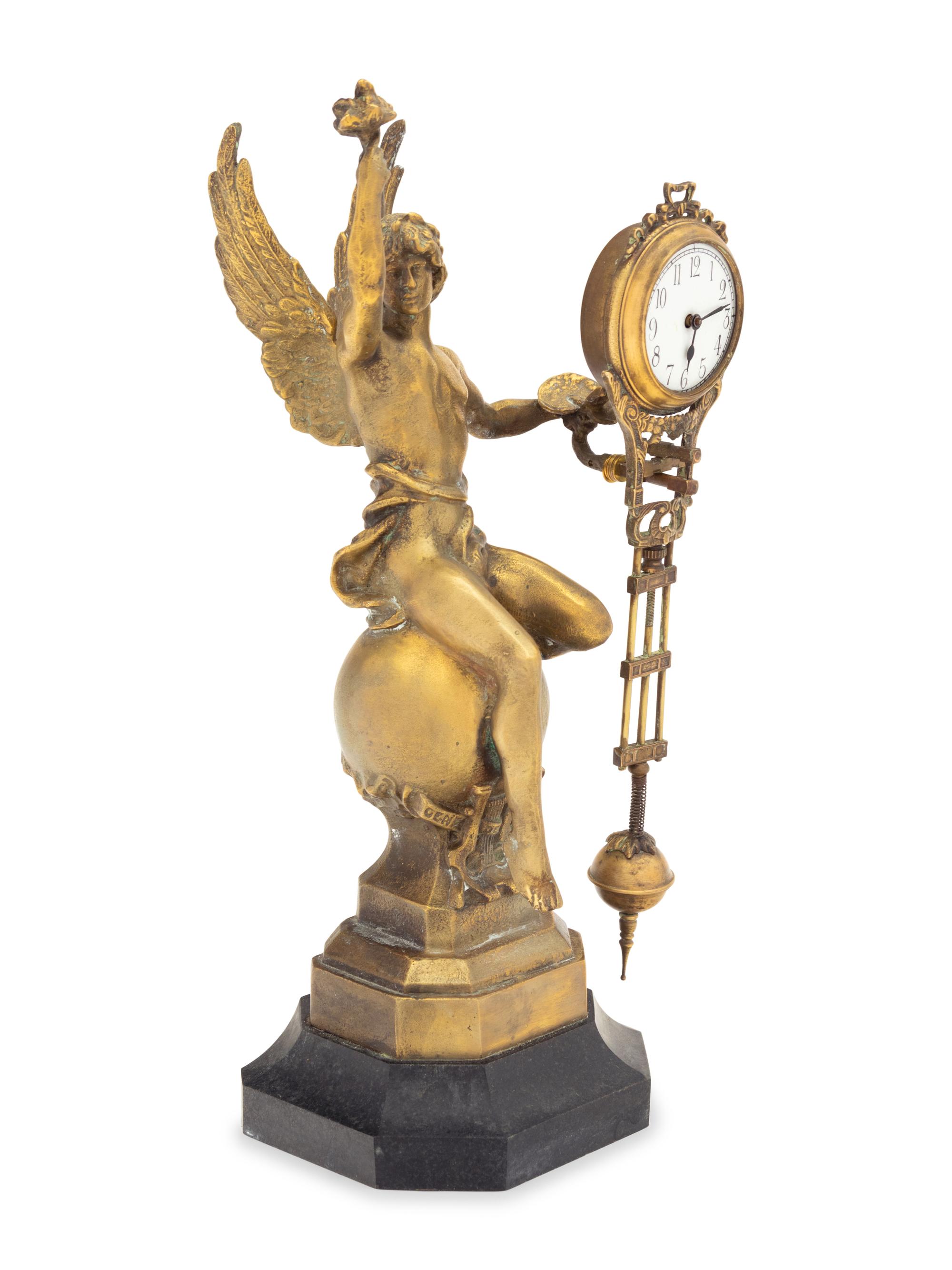 A Continental Figural Pendulum Clock
