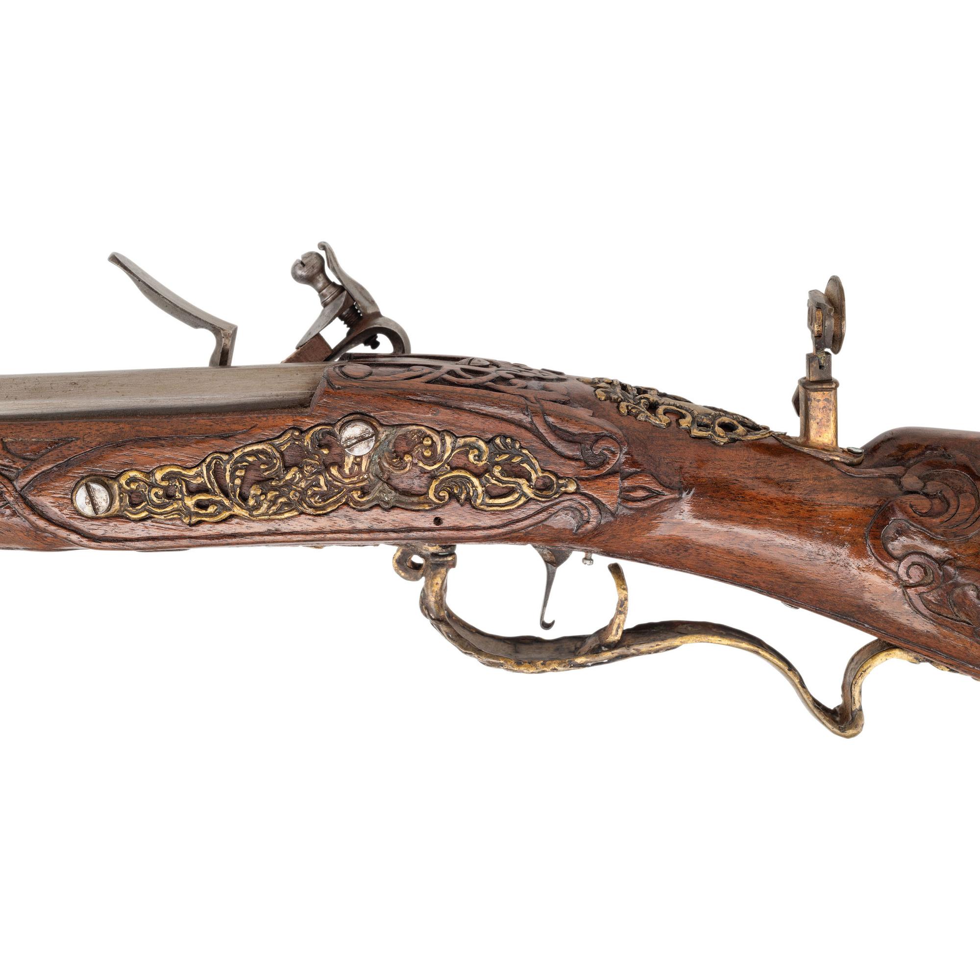 Contemporary Flintlock Jaeger Rifle in the Style of Johann Gratzl