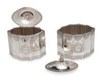 A Pair of George III Silver Tea Caddies