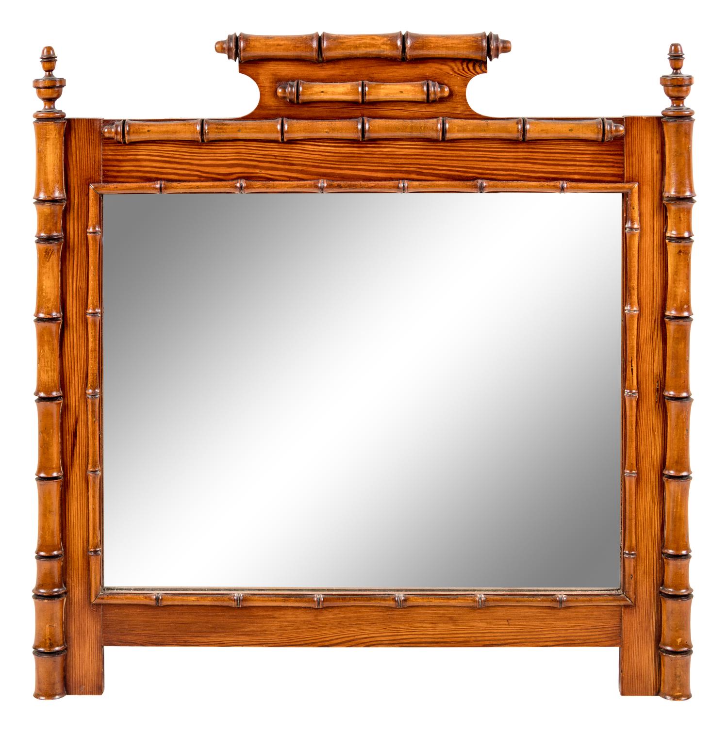 A Victorian Faux Bamboo Mirror