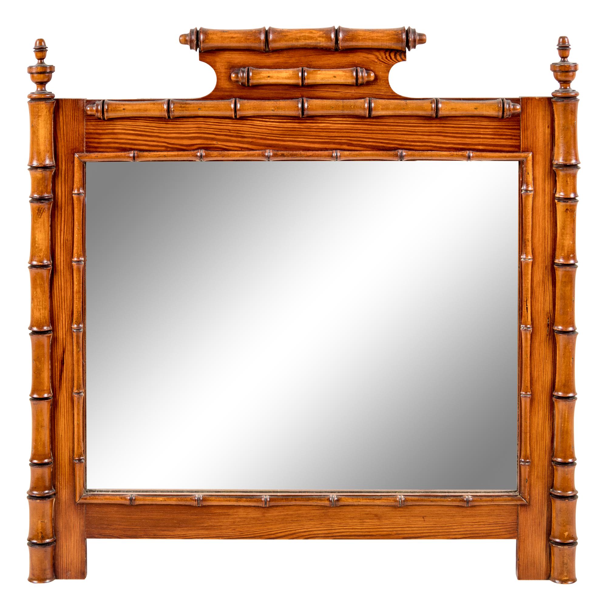 A Victorian Faux Bamboo Mirror