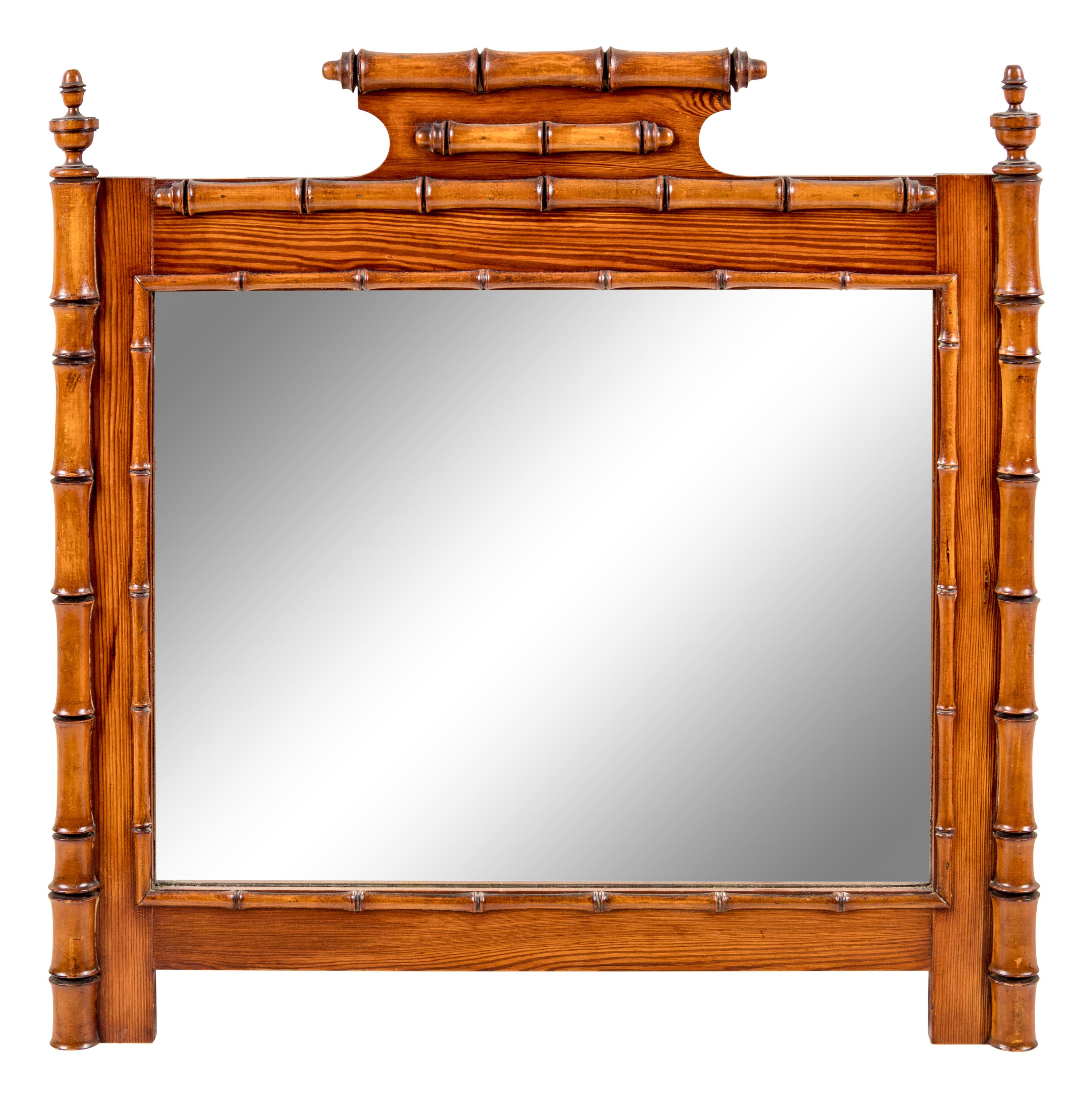 A Victorian Faux Bamboo Mirror