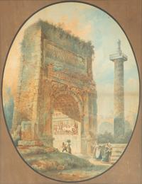 Capriccio with the Arch of Titus and Trajan's column