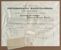 [Presidential] Jackson, Andrew. Signed University of Nashville Diploma