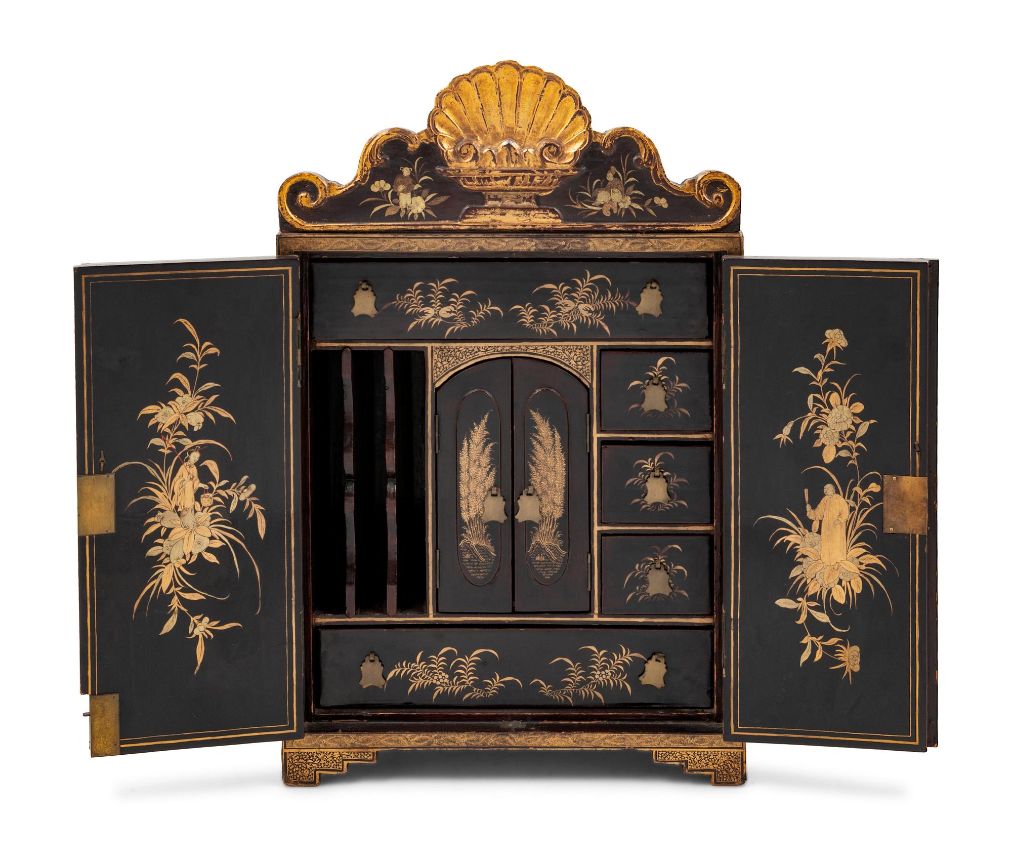 A Chinese Export Lacquered Table Cabinet