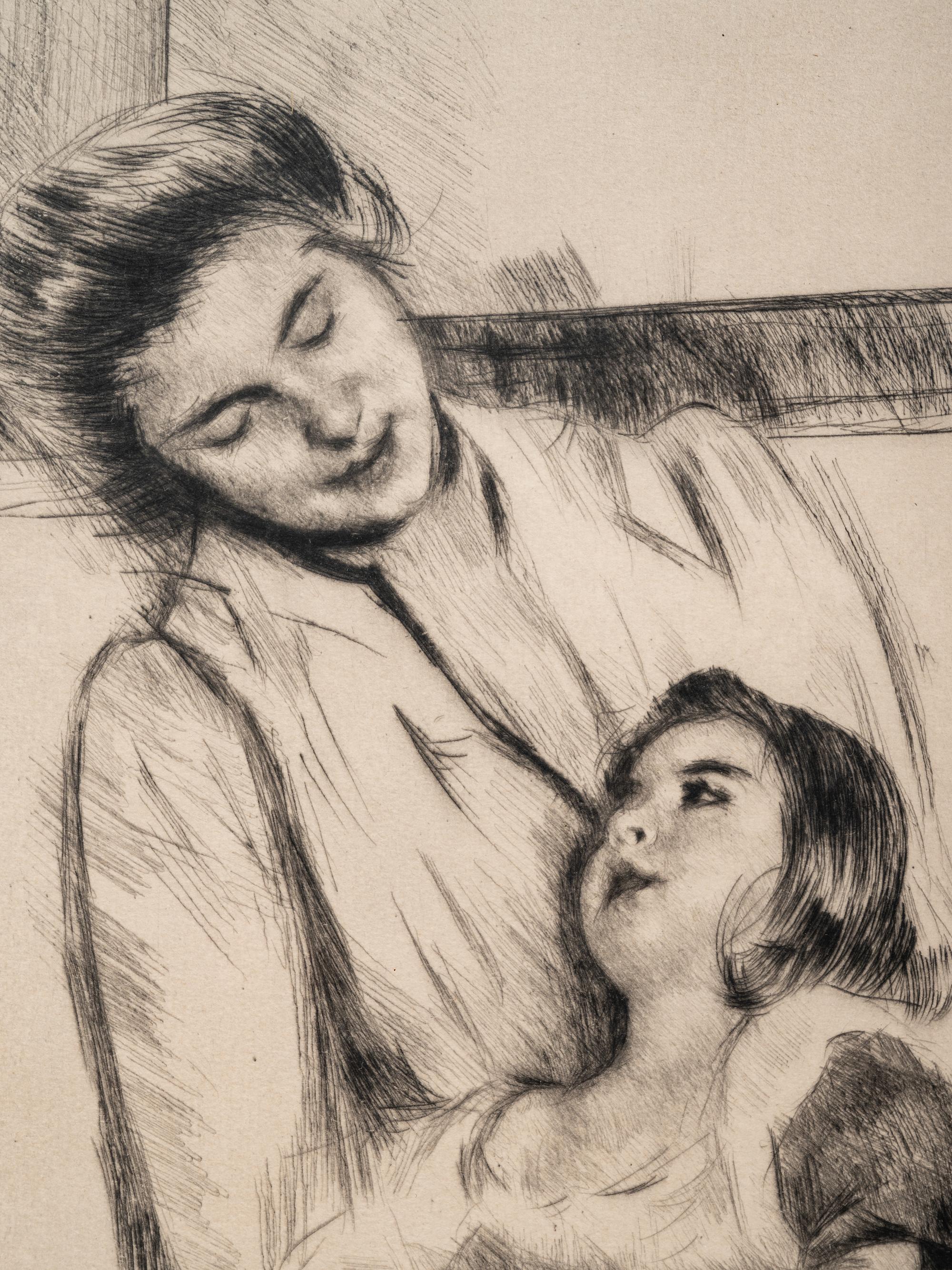 Reine and Margot Seated on a Sofa (No. 2) , ca. 1902
