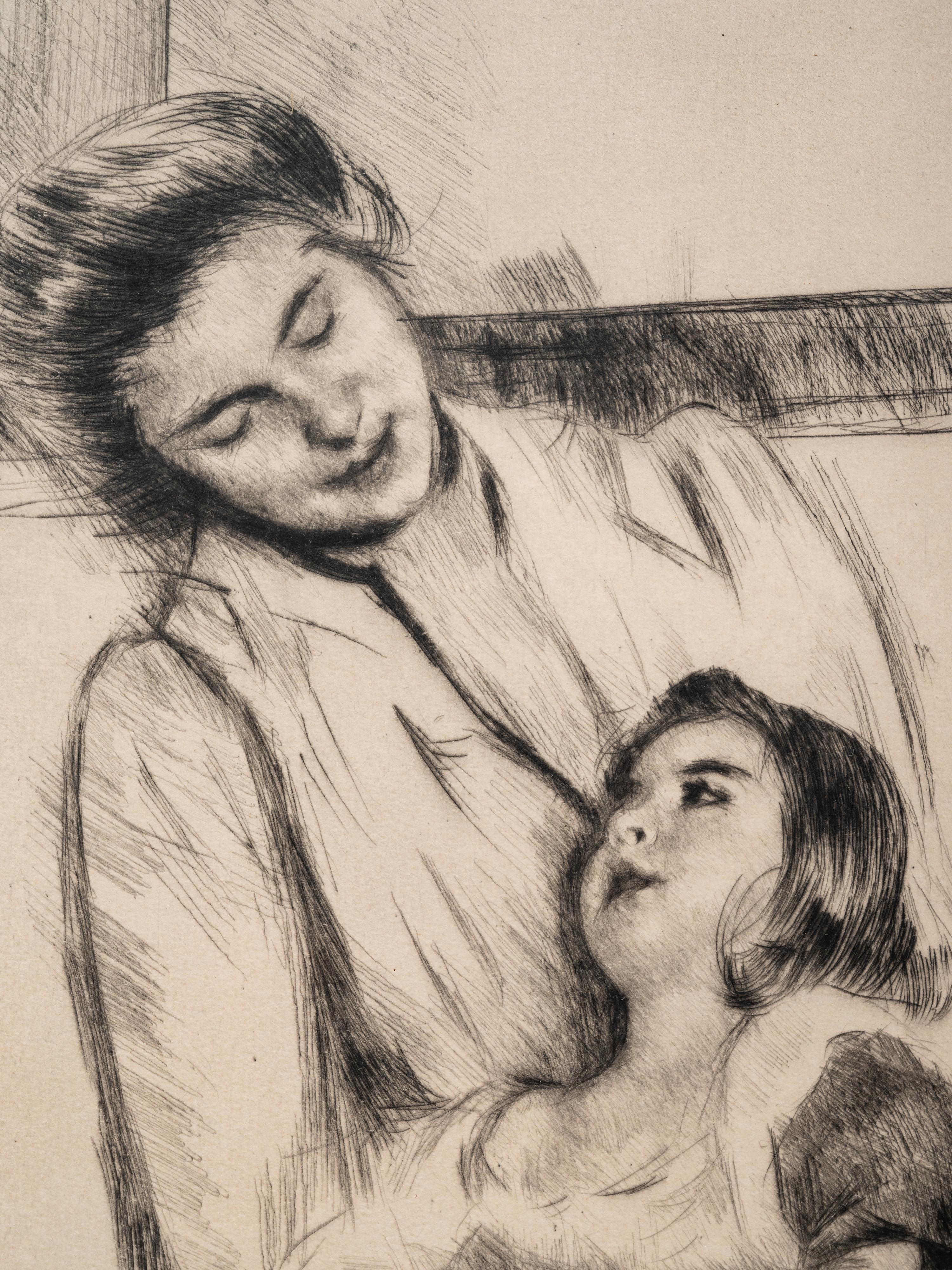 Reine and Margot Seated on a Sofa (No. 2) , ca. 1902