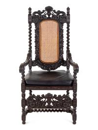 A Renaissance Revival Carved Mahogany Armchair