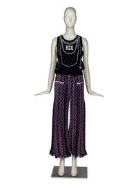 Chanel Sleeveless Top & Fringed Knit Pants