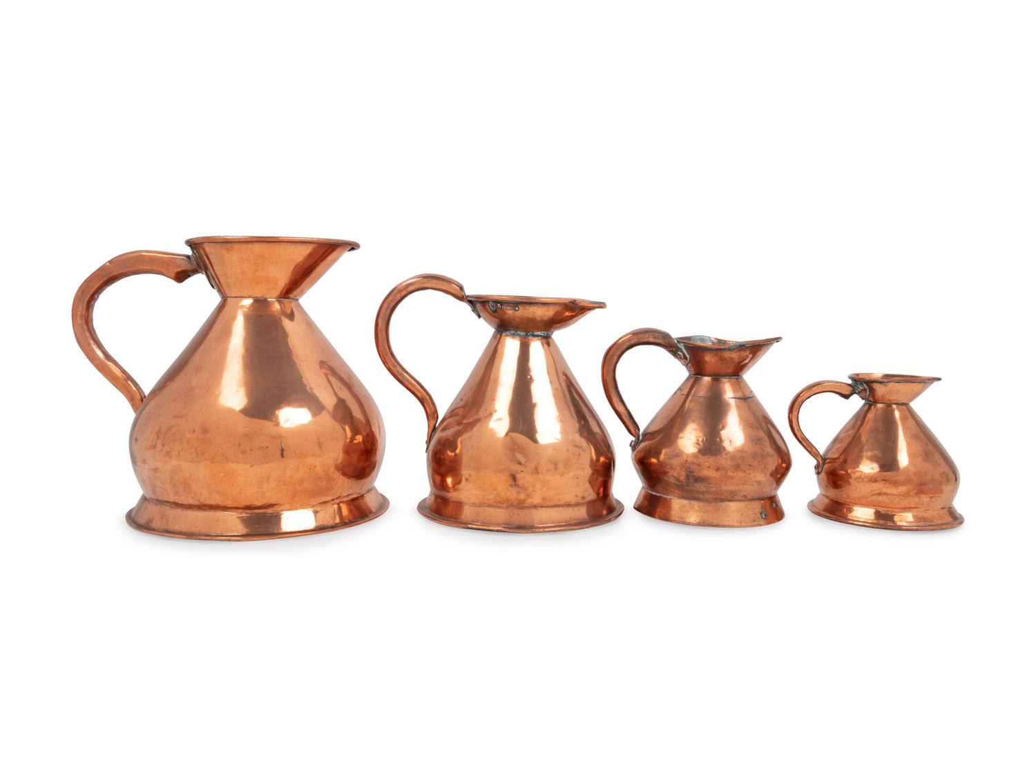 A Set of Four English Copper Measures