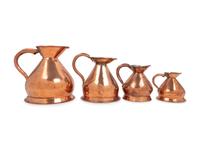 A Set of Four English Copper Measures