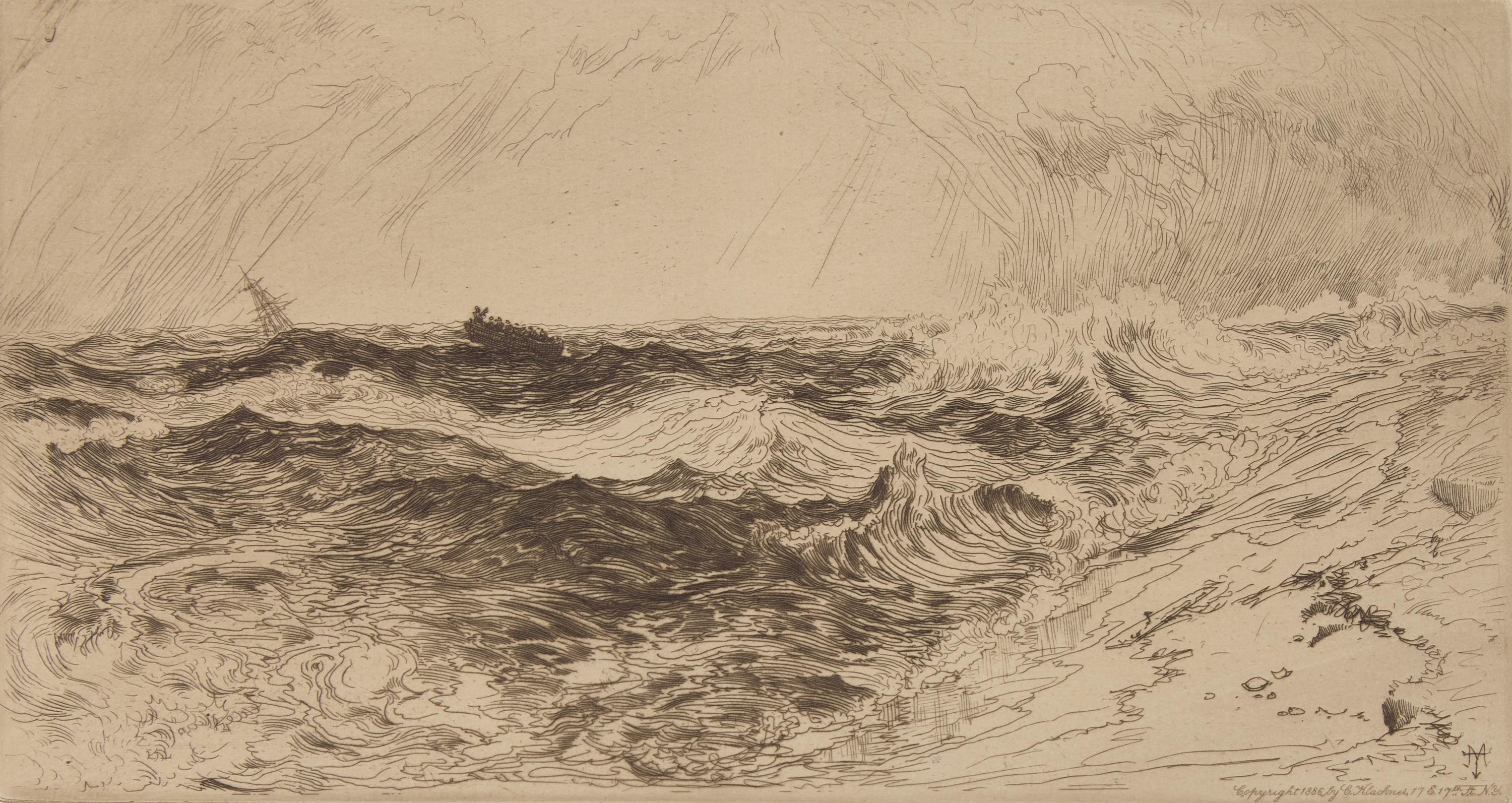 Thomas Moran (American, 1837-1926) — The Resounding Sea, 1880