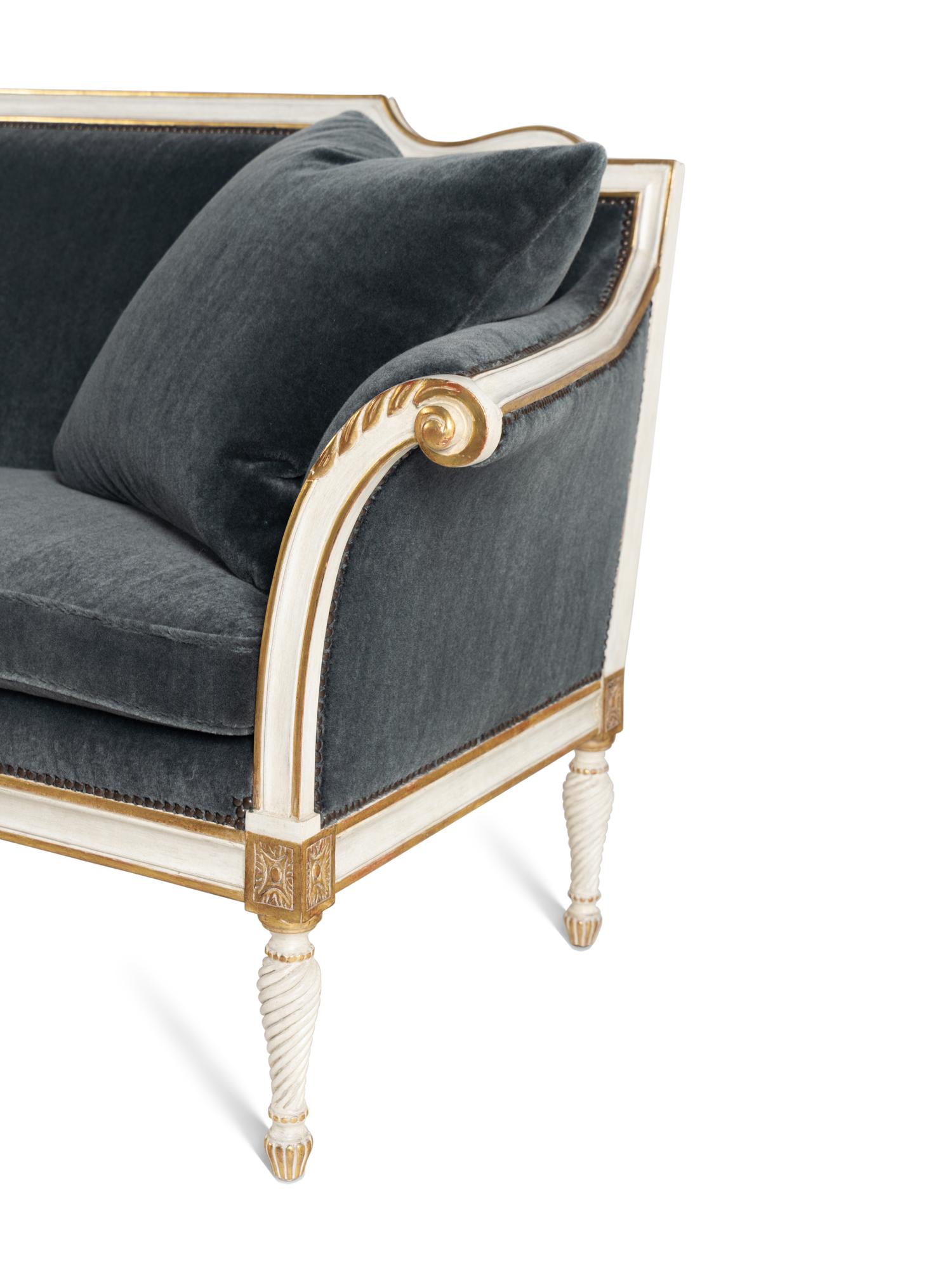 An Ebanista Bergamo Painted and Parcel-Gilt Settee