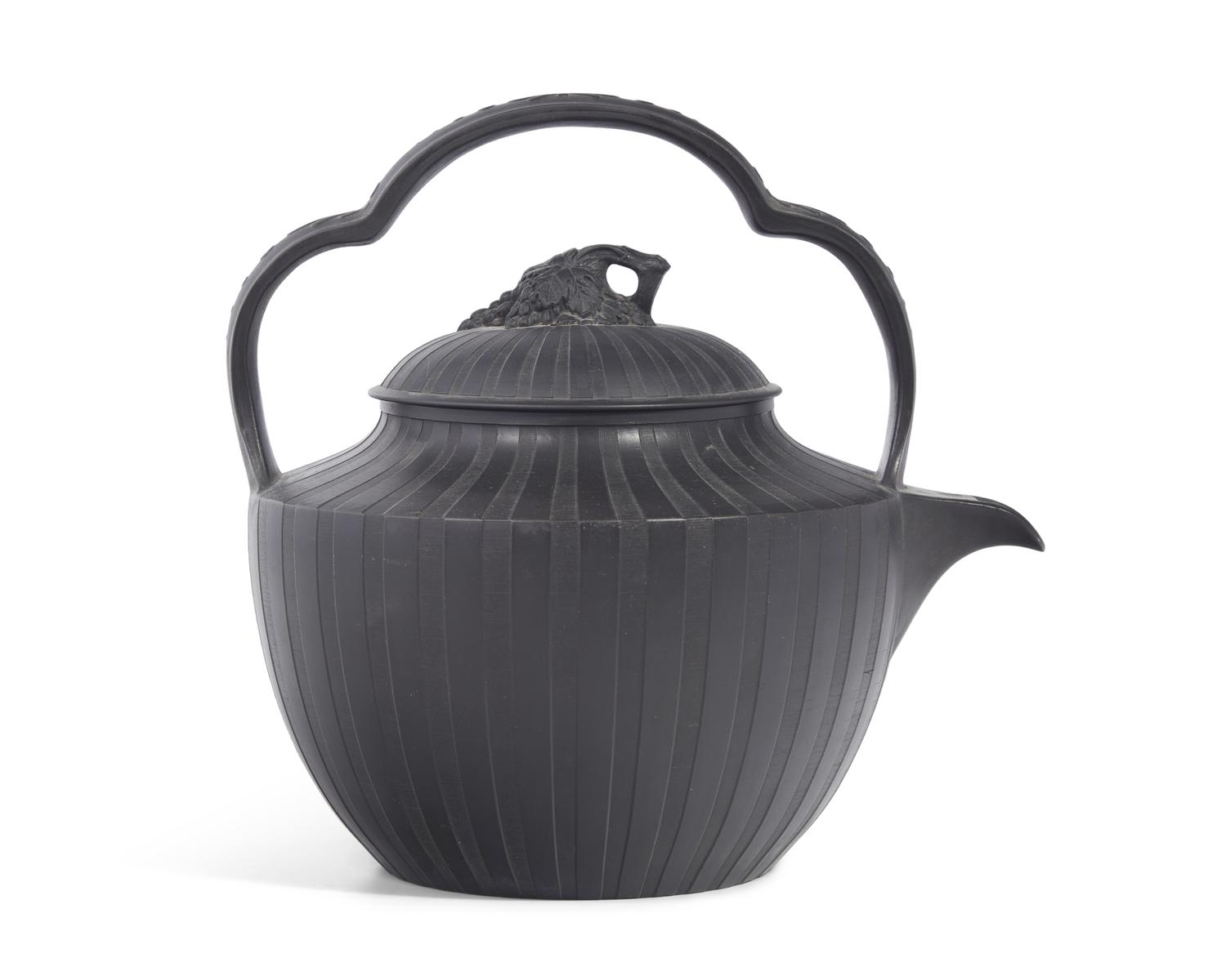 A Wedgwood Black Basalt Rum Kettle and Cover