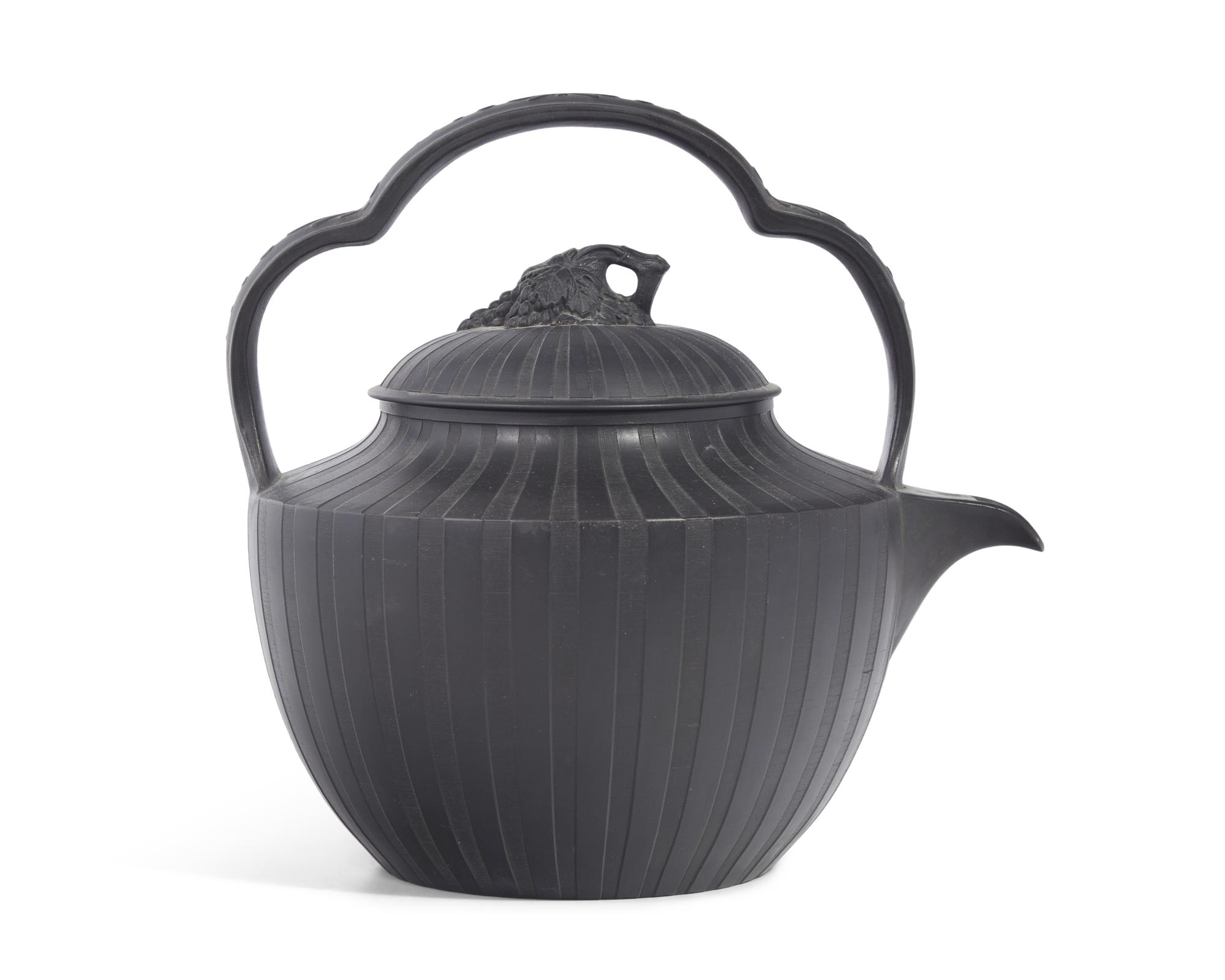 A Wedgwood Black Basalt Rum Kettle and Cover