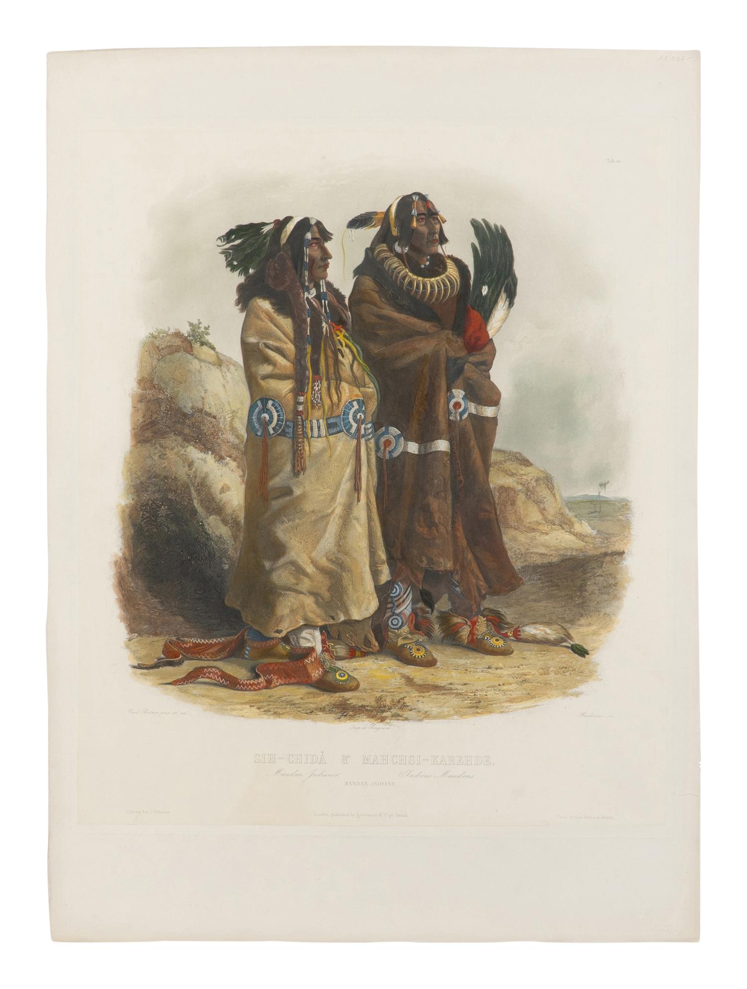 BODMER, Karl (1809-1893) Sih-Chidä & Mahchsi-Karehde. Mandan Indians (Tab. 20).