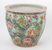 A Large Chinese Famille Rose Porcelain Jar Height 14 inches.