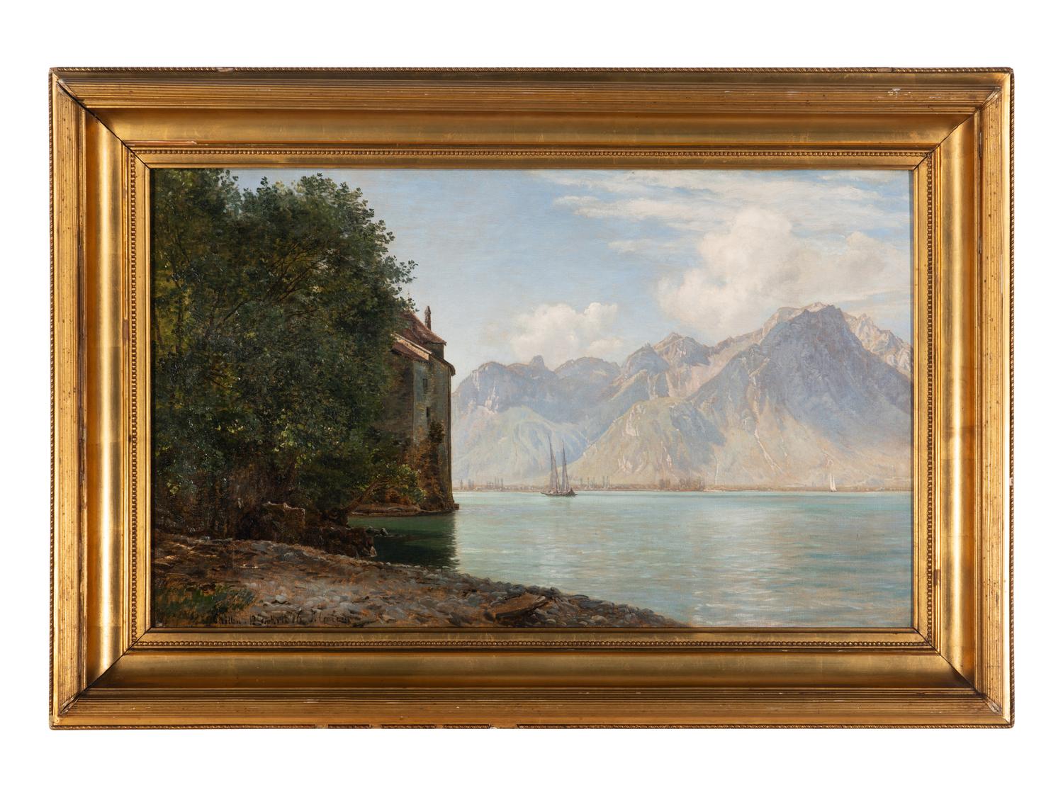 Chateau De Chillon, Lake Geneva , 1876
