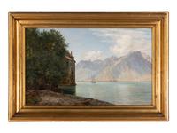 Chateau De Chillon, Lake Geneva , 1876