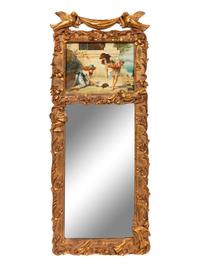 A Italian Giltwood Trumeau Mirror