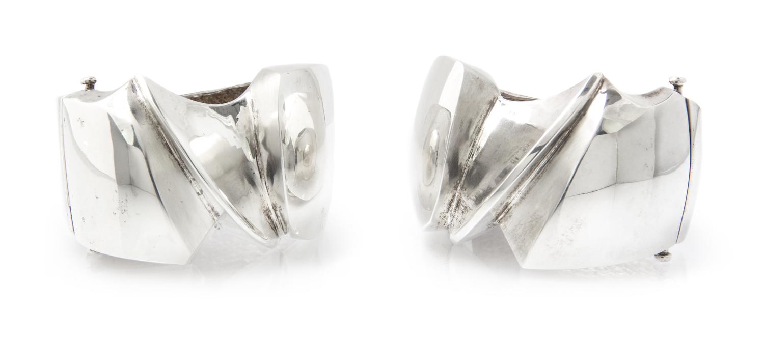 A Pair of Sterling Silver Hinged Cuff Bracelets, Matthew C. Hoffman, 160.70 dwts.