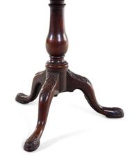 A George III Style Carved Mahogany Floriform-Top Tea Table