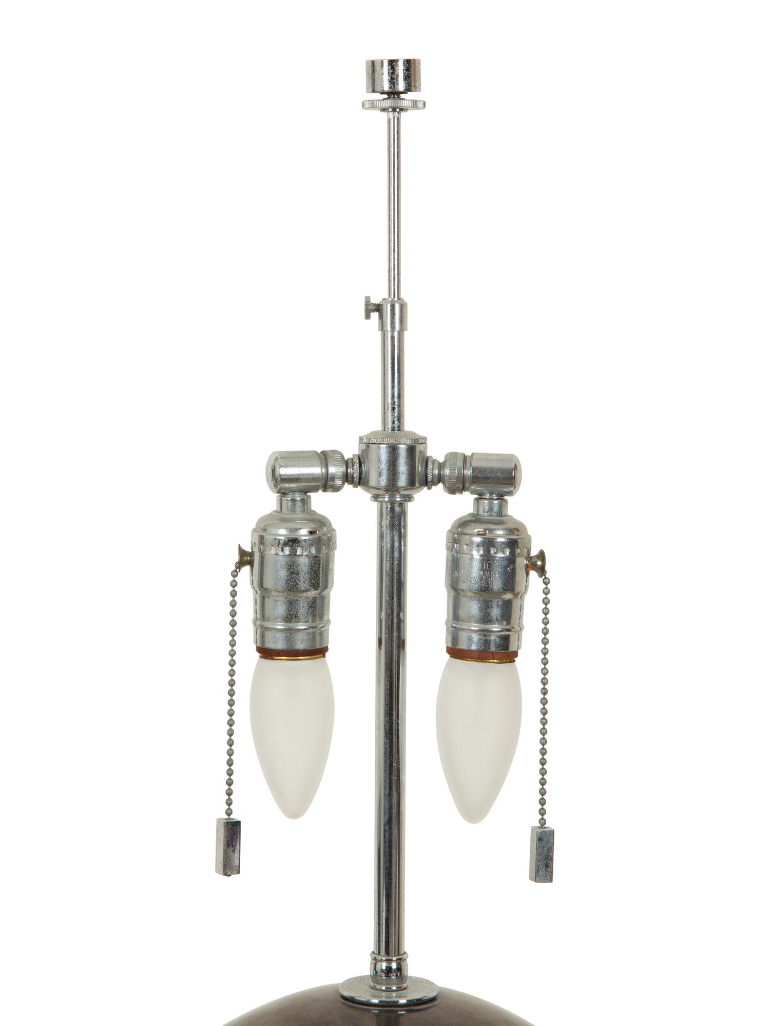 A Modernist Stainless Steel Table Lamp