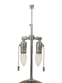 A Modernist Stainless Steel Table Lamp