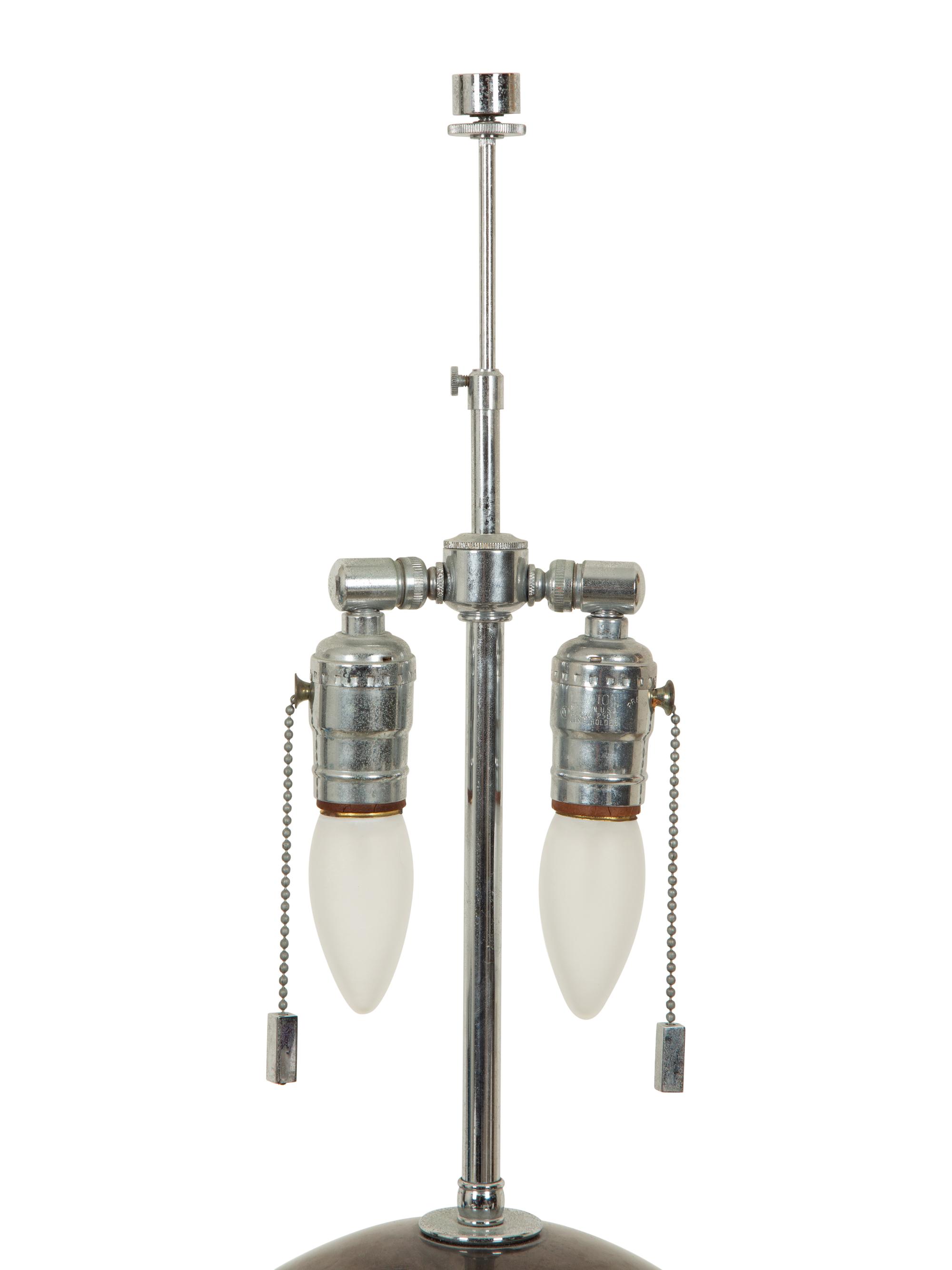 A Modernist Stainless Steel Table Lamp