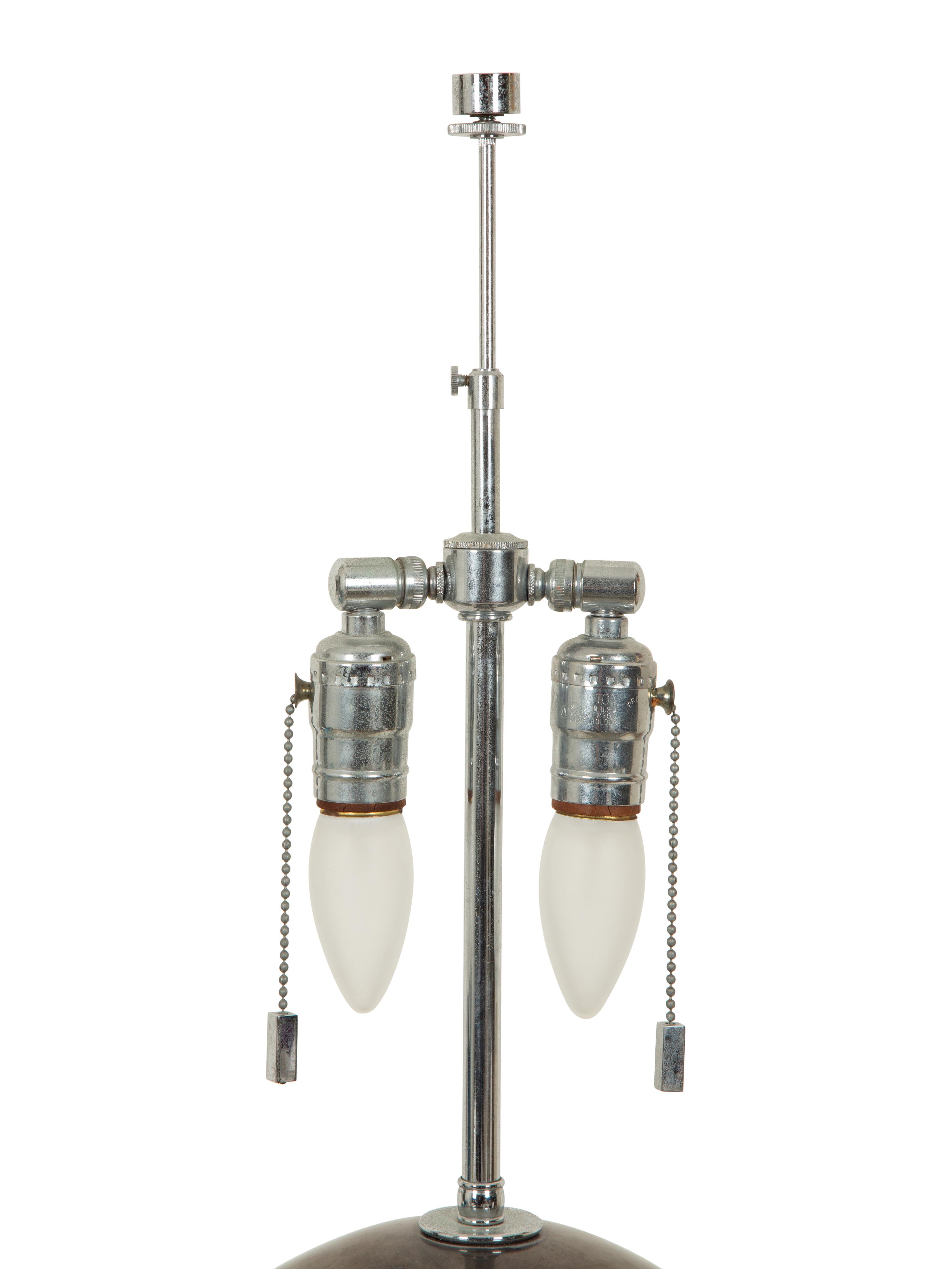 A Modernist Stainless Steel Table Lamp
