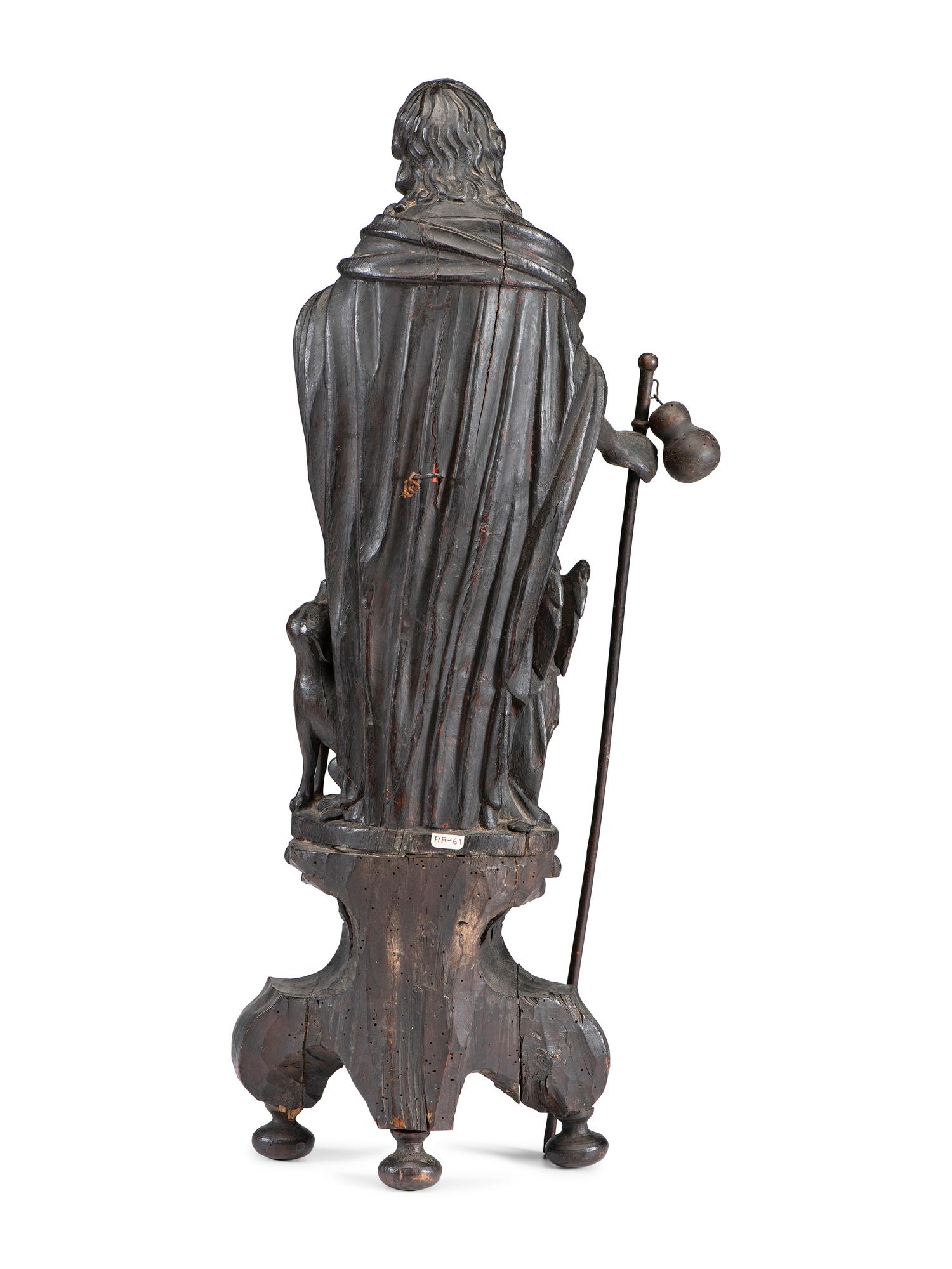 A Carved Wooden Figure of the Archangel Raphael