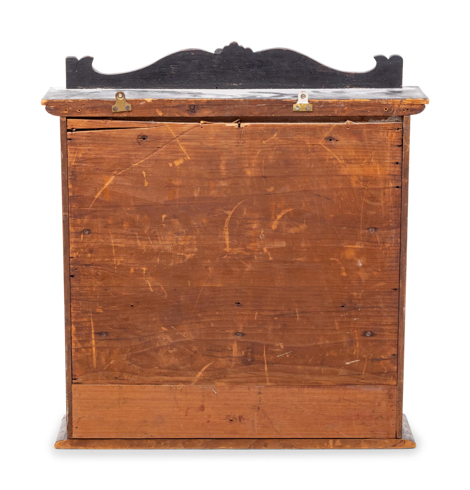 A Continental Painted Hanging Cupboard Decorated with Classical Figures